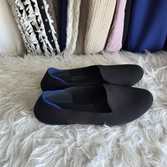 Rothy's Women's Black Flats with Blue Accent - Picture 3 of 4